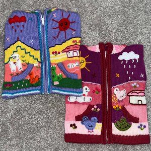 (Bundle) Early Y2K Hand knit children's jackets.